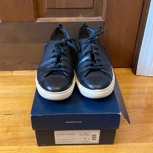 Cole Haan Black Nappa Leather Jennica Lace Sneaker II 9